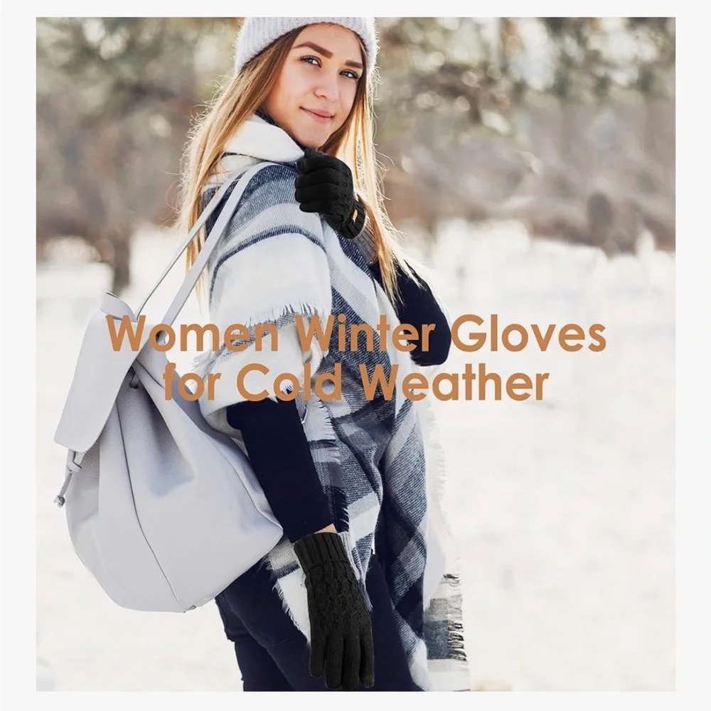 Winter Gloves for Women Touchscreen Texting Warm Knit Fleece Lined Gloves